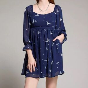 Harry Potter Hedwig Allover Print Smock Dress